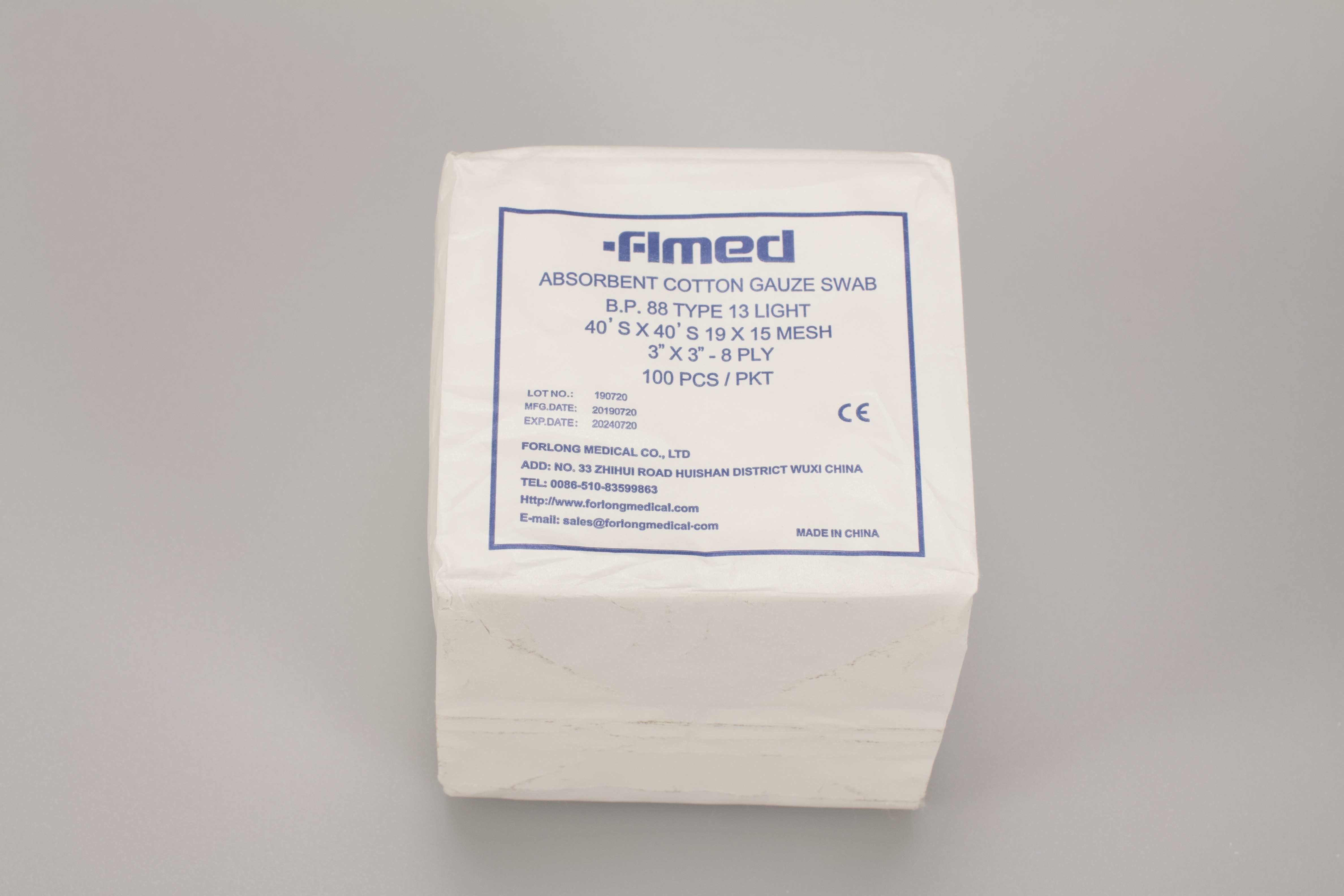 Nonsterile Absorbent Cotton Gauze Swab 100pcs/pack from China