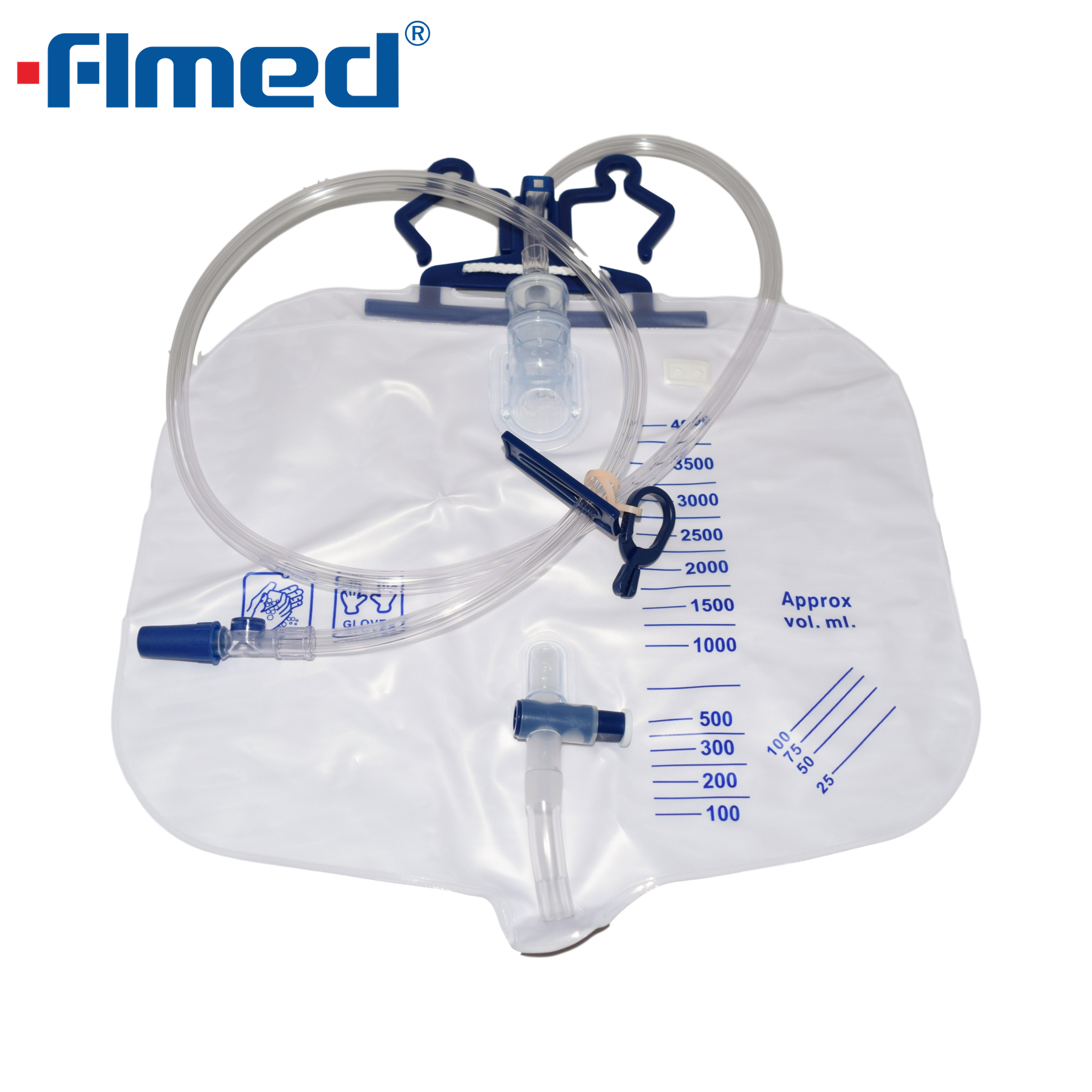 Disposable urine bag with sample port sterile from China manufacturer